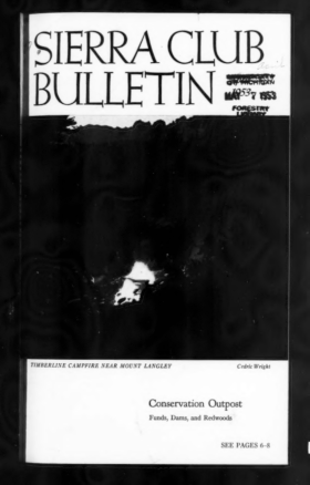 Sierra Club Bulletin 1953 Vol 38 No 4 April cover